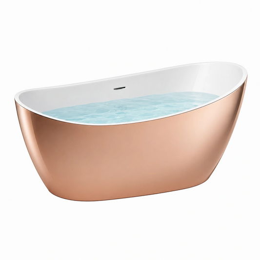 Vasca da bagno freestanding 170 x 80 x 58 cm in acrilico rame rosa stile moderno